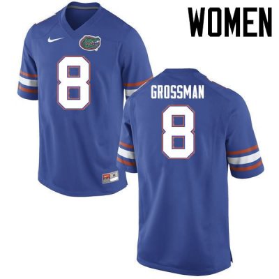 Women's Florida Gators #8 Rex Grossman NCAA Nike Blue Authentic Stitched College Football Jersey OFP1562BM